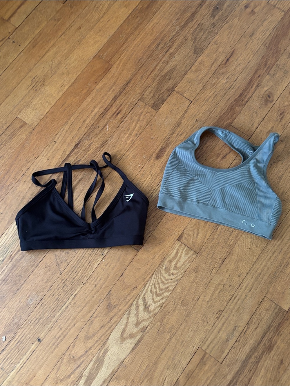 Gym shark Strappy Sports Bra is like new & Slate Blue Seamless Sports Bra
